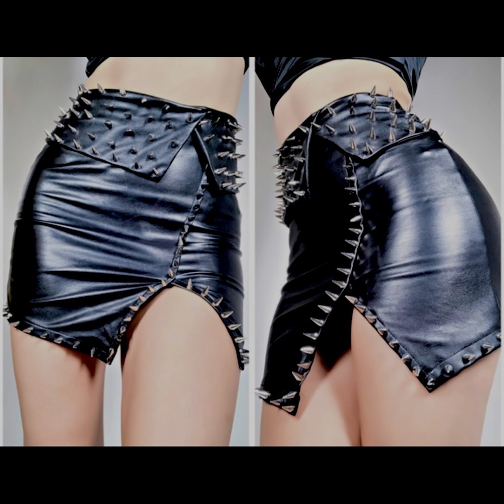 NWT Akira Don’t Say It Spiked Mini Skirt